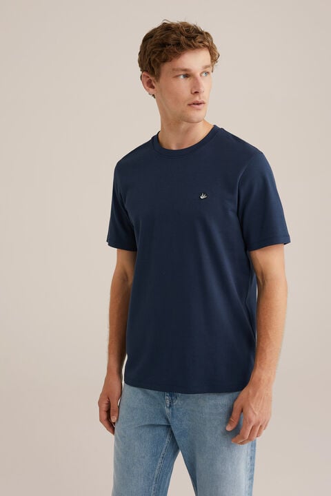 we fashion Slim fit T-shirt Donkerblauw