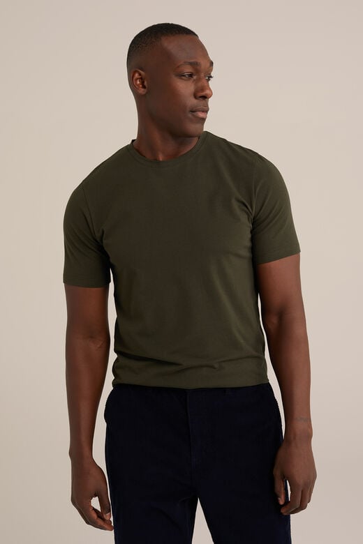We Fashion Slim Fit T-shirt Donkergroen