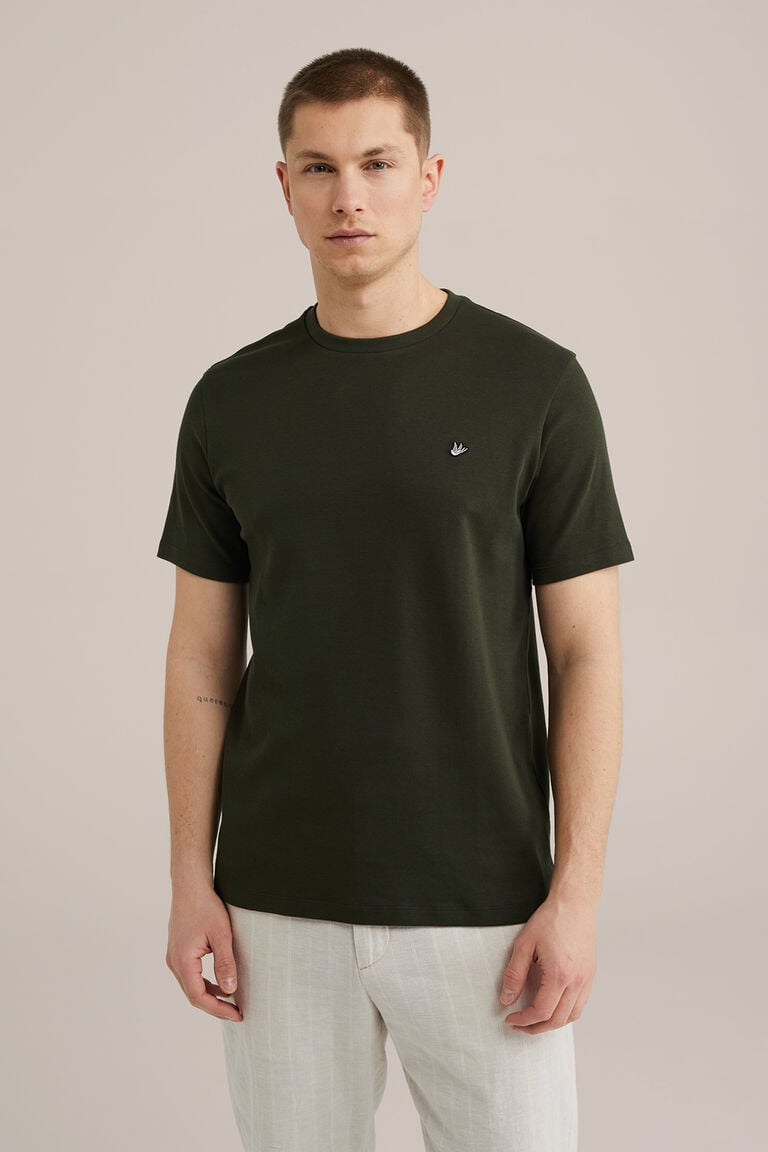 We Fashion Slim Fit T-shirt Donkergroen