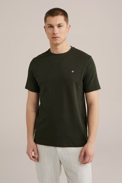 We Fashion Slim Fit T-shirt Donkergroen