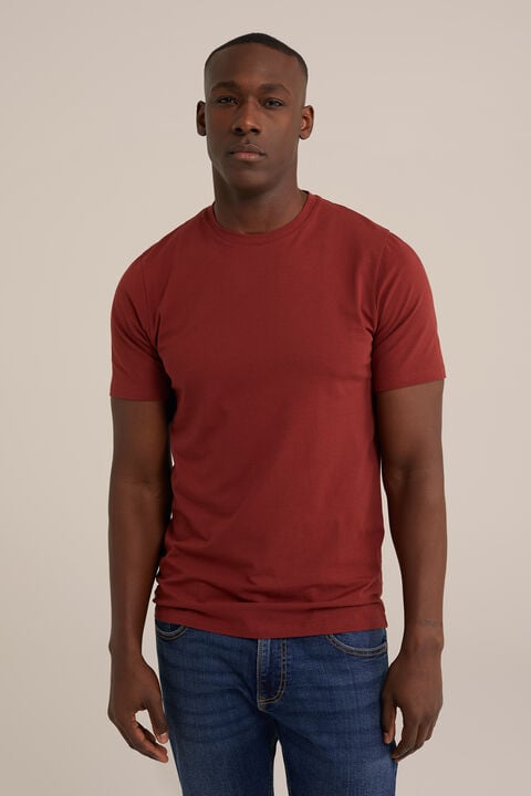 We Fashion Slim Fit T-shirt Donkerrood