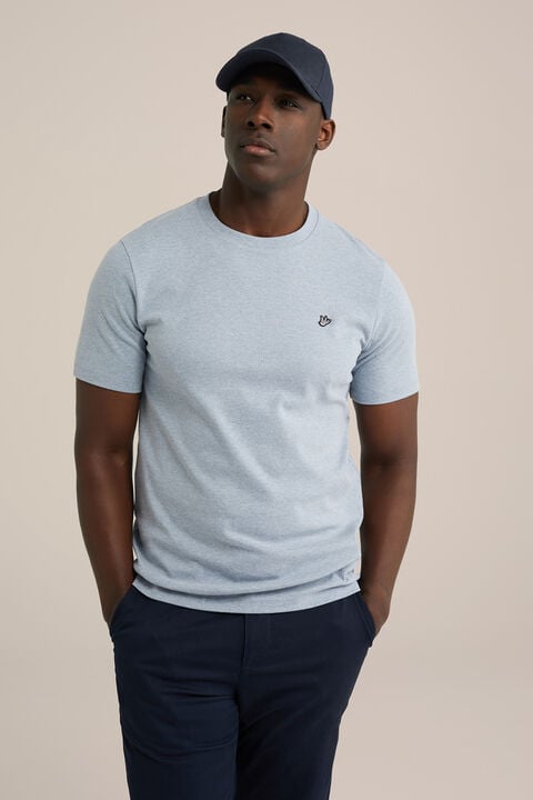 we fashion Slim fit T-shirt Lichtblauw