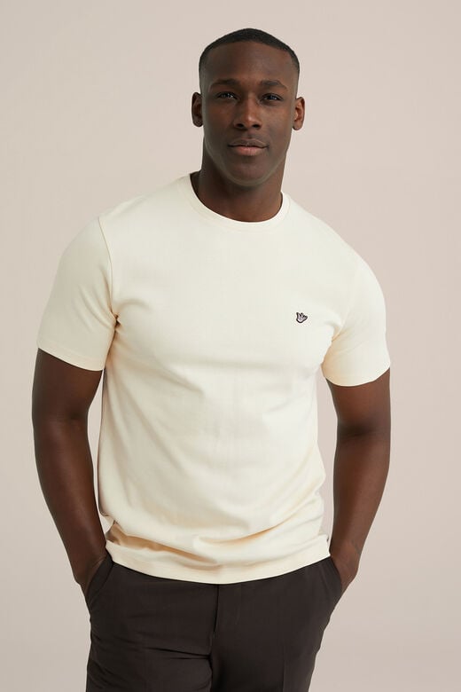 We Fashion Slim Fit T-shirt Lichtgeel