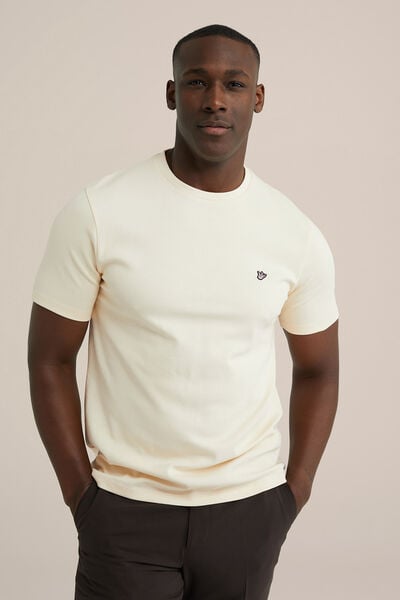 We Fashion Slim Fit T-shirt Lichtgeel