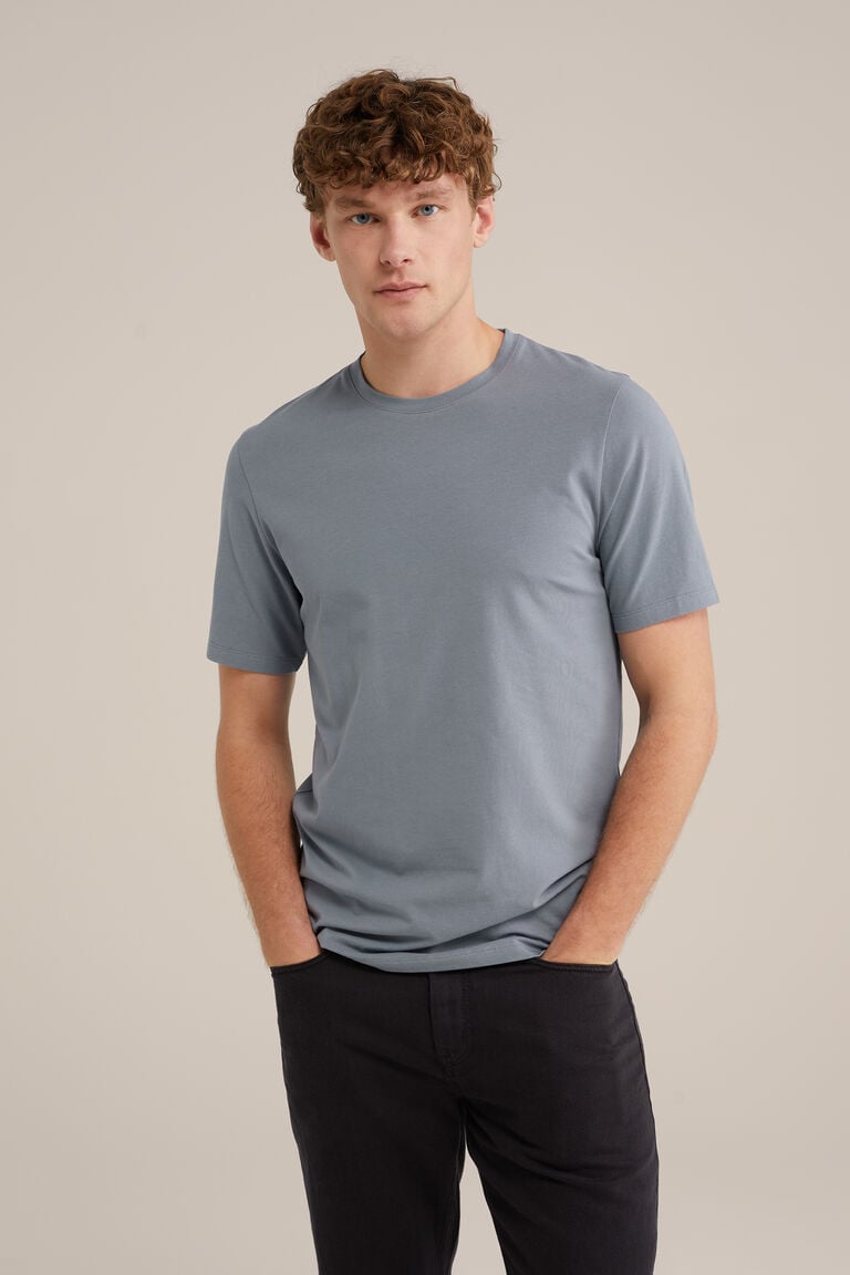 We Fashion Slim Fit T-shirt Pastelblauw