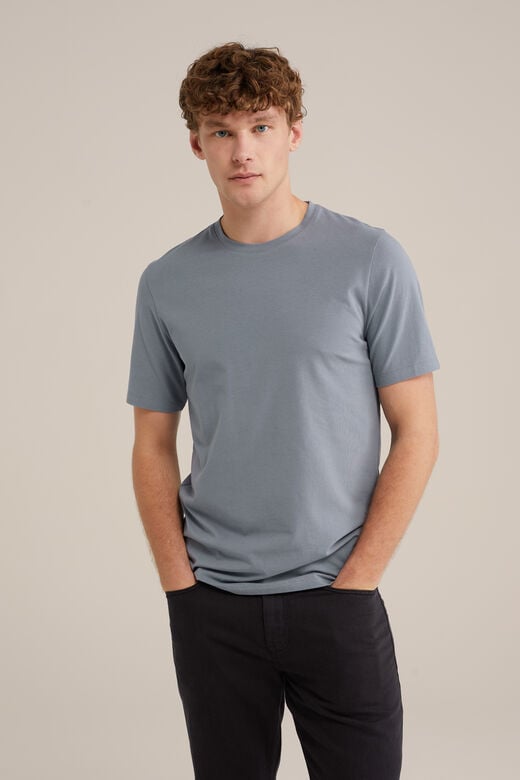 We Fashion Slim Fit T-shirt Pastelblauw