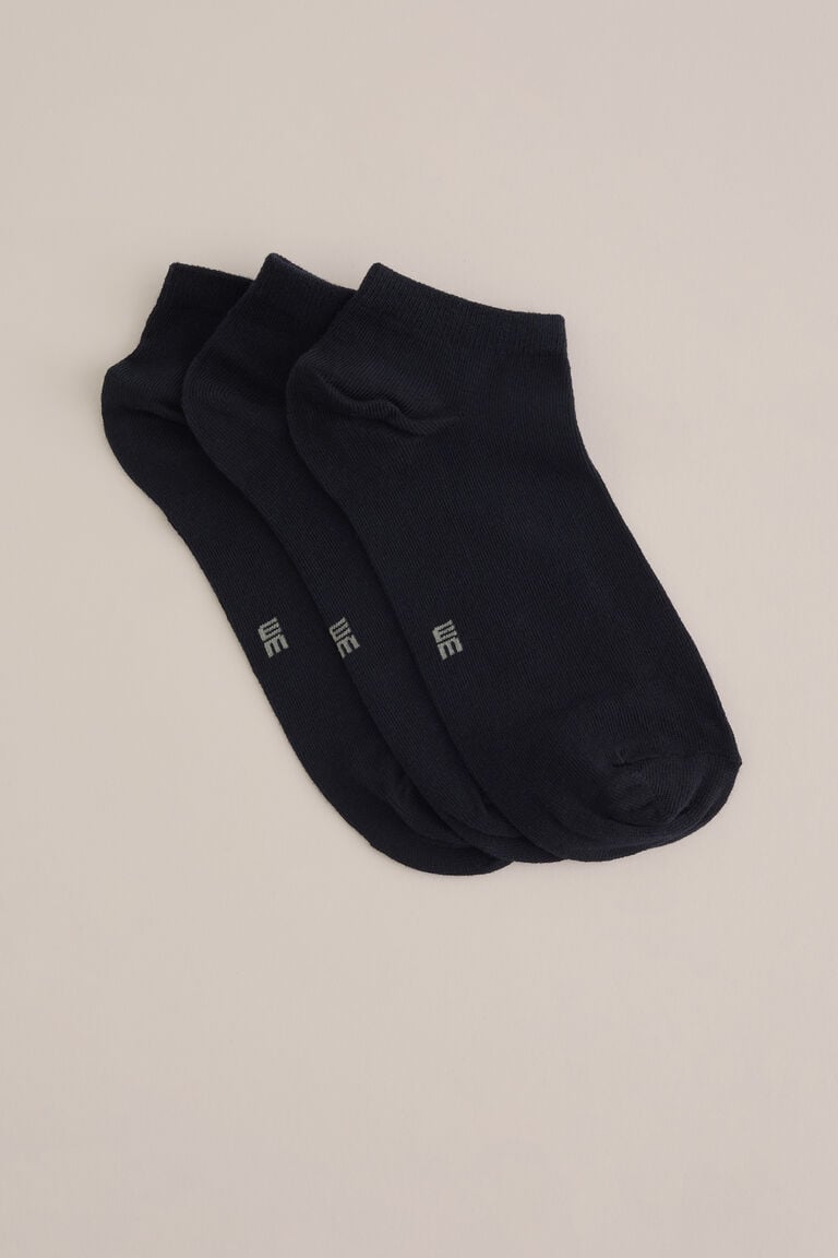 We Fashion Sneaker Sokken 3-pack Donkerblauw