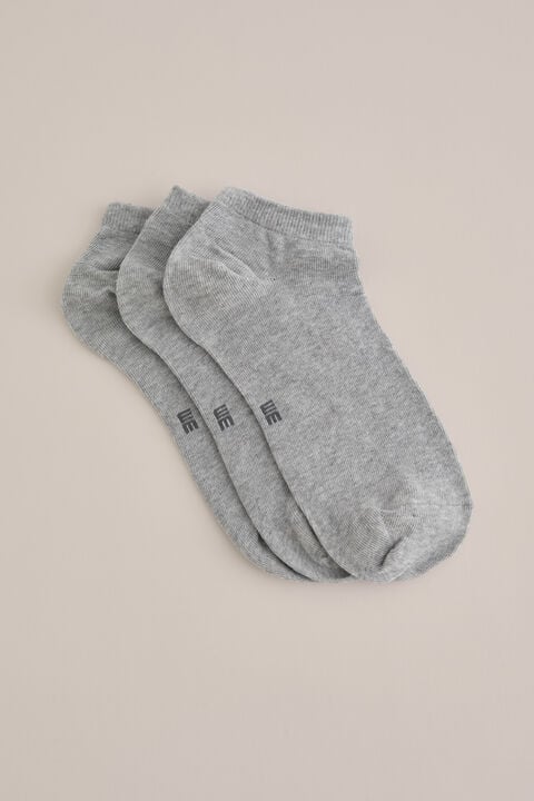 We Fashion Sneaker Sokken 3-pack Lichtgrijs