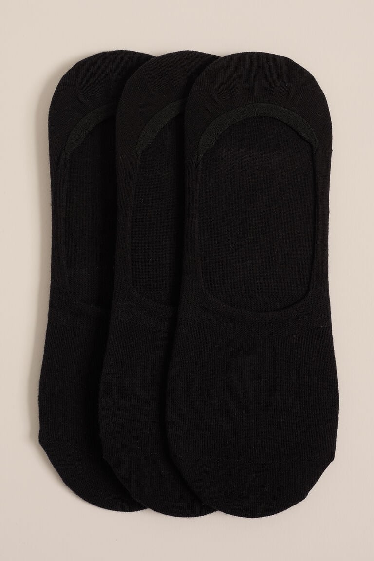 We Fashion Sneakersokken 3-pack Zwart