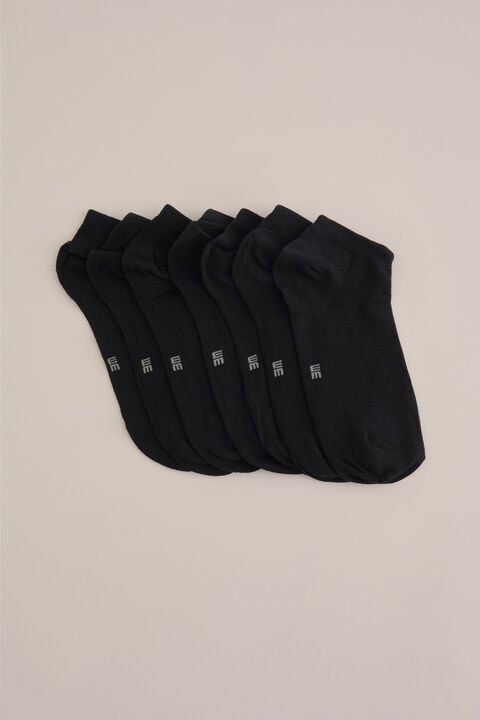 we fashion sneakersokken 7-pack Zwart