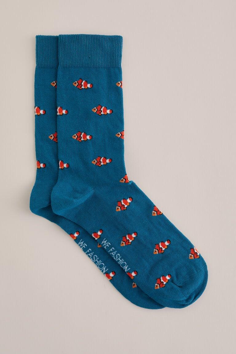 We Fashion Sokken Met Dessin Blauw