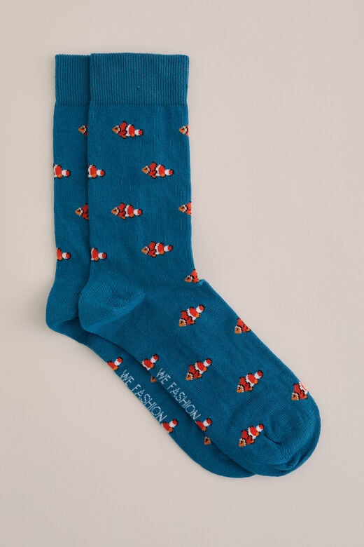 We Fashion Sokken Met Dessin Blauw