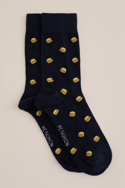 We Fashion Sokken Met Dessin Donkerblauw