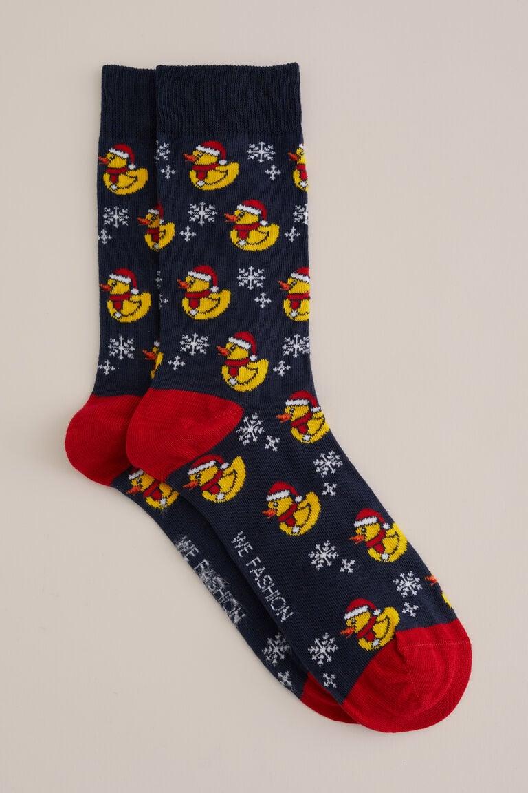 We Fashion Sokken Met Dessin Donkerblauw