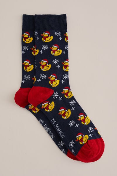 We Fashion Sokken Met Dessin Donkerblauw