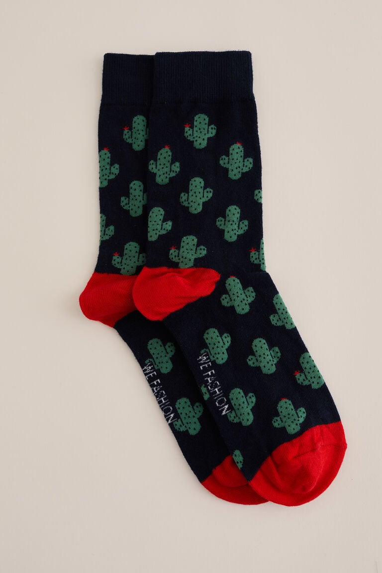 We Fashion Sokken Met Dessin Donkerblauw