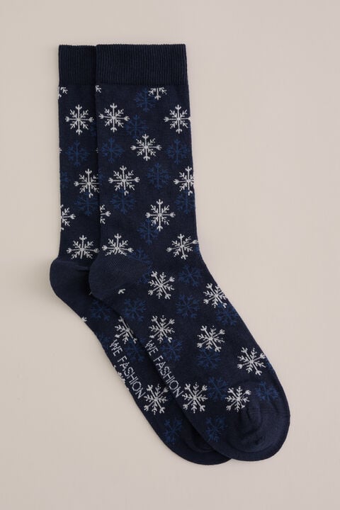 we fashion sokken met dessin Donkerblauw