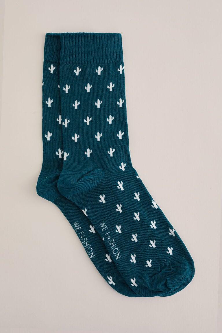 We Fashion Sokken Met Dessin Donkerblauw