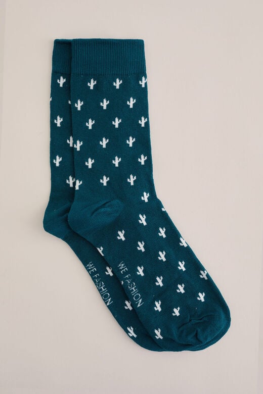 We Fashion Sokken Met Dessin Donkerblauw