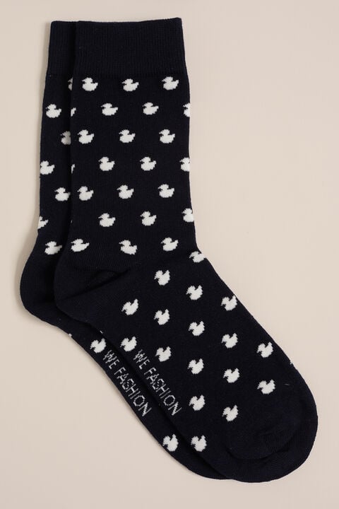 we fashion sokken met dessin Donkerblauw