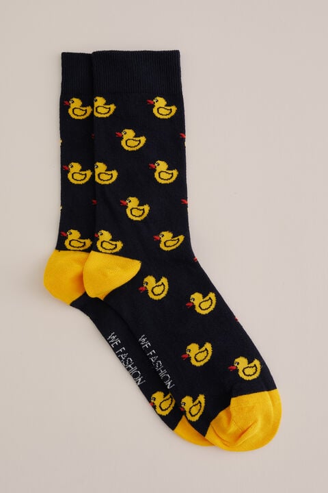 we fashion sokken met dessin Donkerblauw