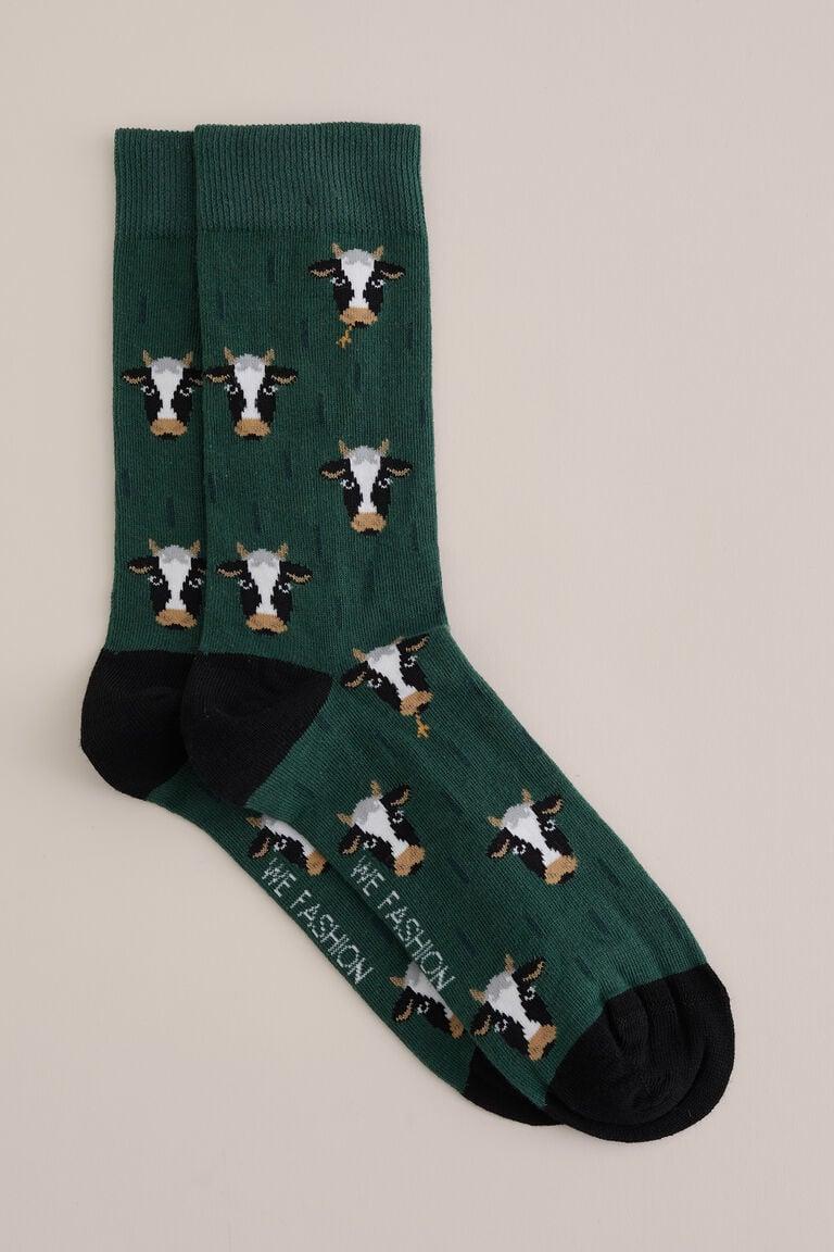 We Fashion Sokken Met Dessin Donkergroen