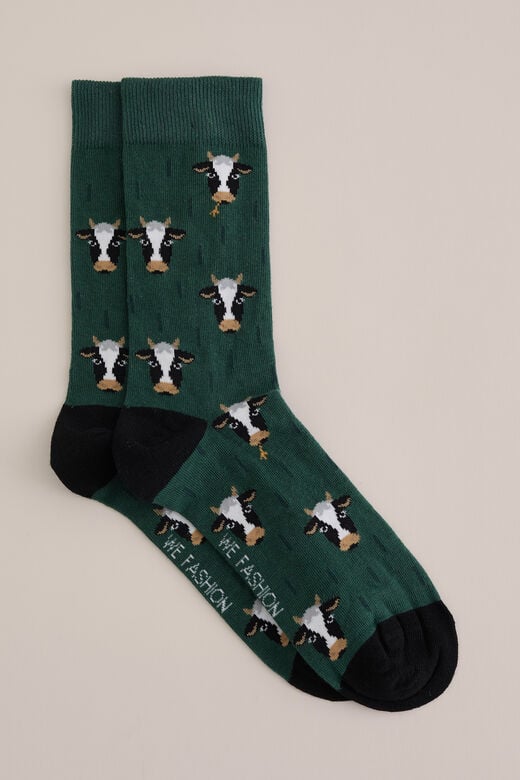 We Fashion Sokken Met Dessin Donkergroen