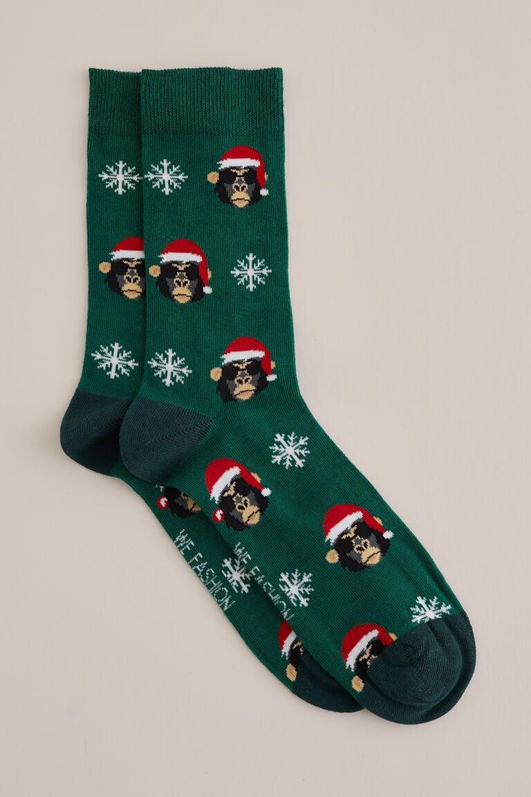 We Fashion Sokken Met Dessin Donkergroen
