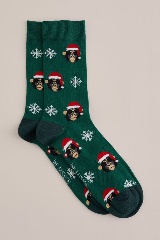 We Fashion Sokken Met Dessin Donkergroen