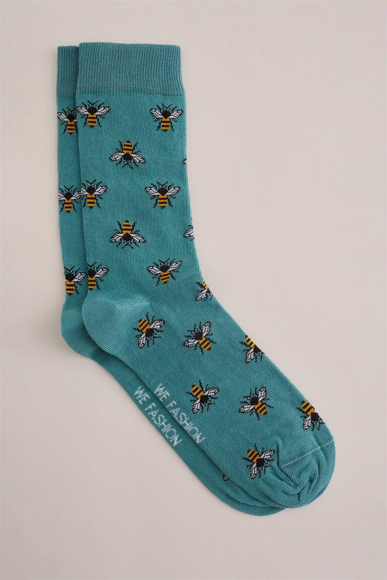 We Fashion Sokken Met Dessin Grijsblauw