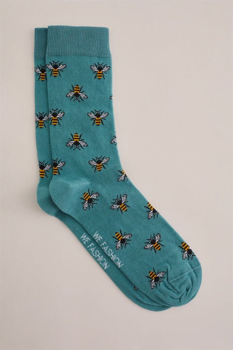 we fashion Sokken met dessin Grijsblauw