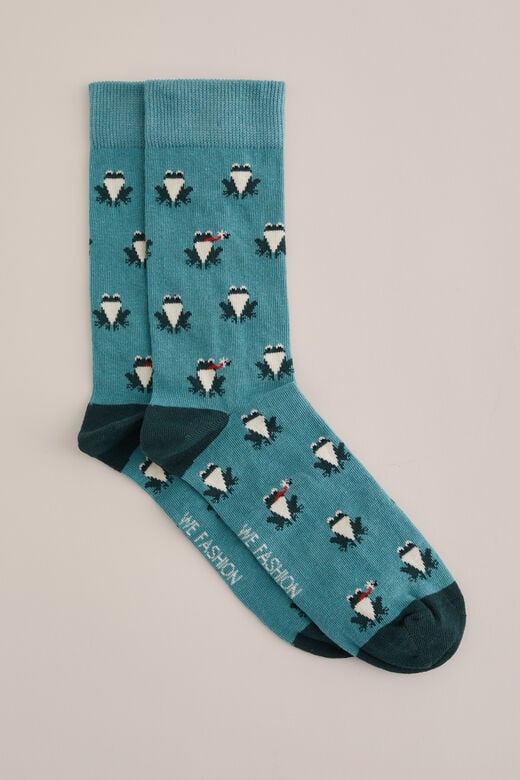 We Fashion Sokken Met Dessin Lichtblauw