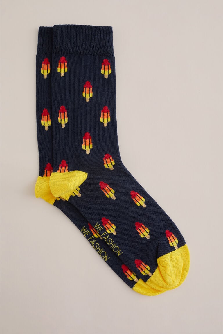 We Fashion Sokken Met Dessin Marineblauw