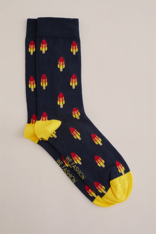 We Fashion Sokken Met Dessin Marineblauw