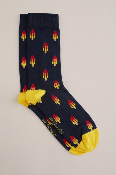 We Fashion Sokken Met Dessin Marineblauw