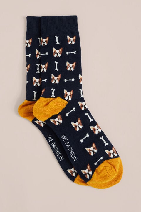 we fashion sokken met dessin Marineblauw