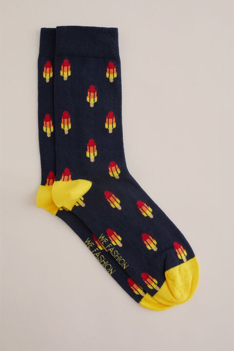 we fashion sokken met dessin Marineblauw