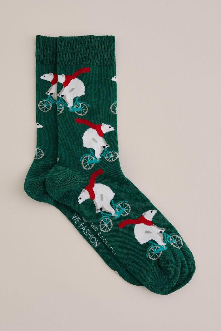 We Fashion Sokken Met Dessin Mosgroen