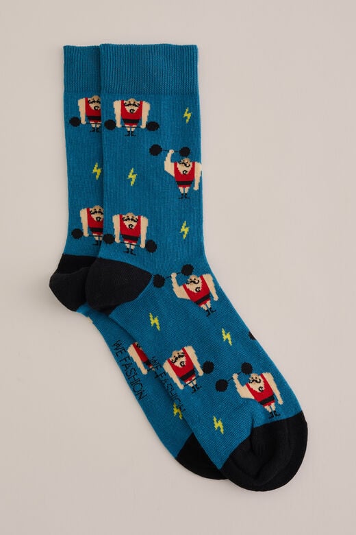 We Fashion Sokken Met Dessin Petrol