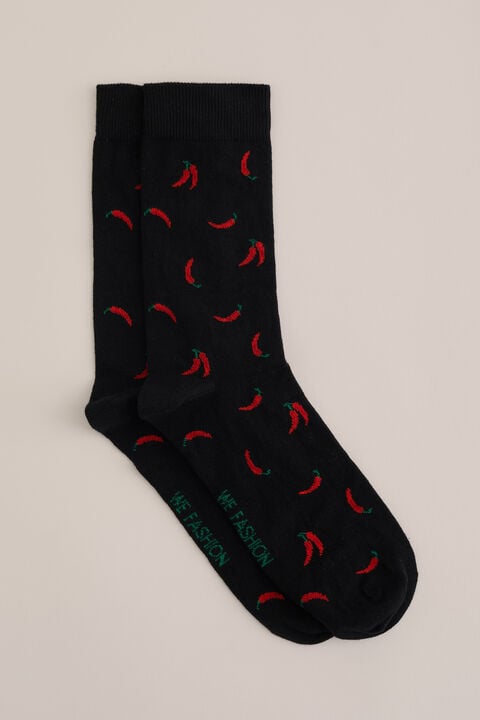 we fashion sokken met dessin Zwart