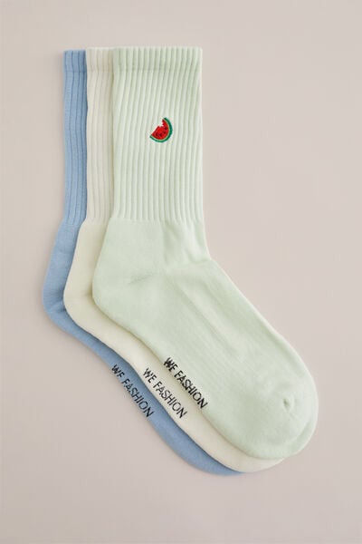 We Fashion Sokken Met Embroidery 3-pack Multikleur