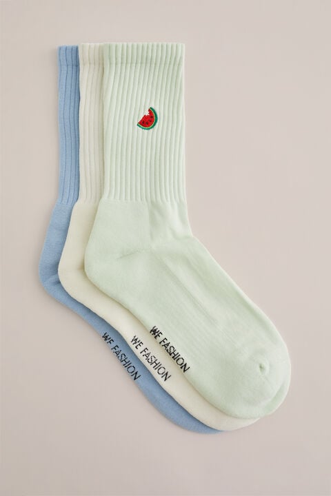 we fashion sokken met embroidery 3-pack Multikleur