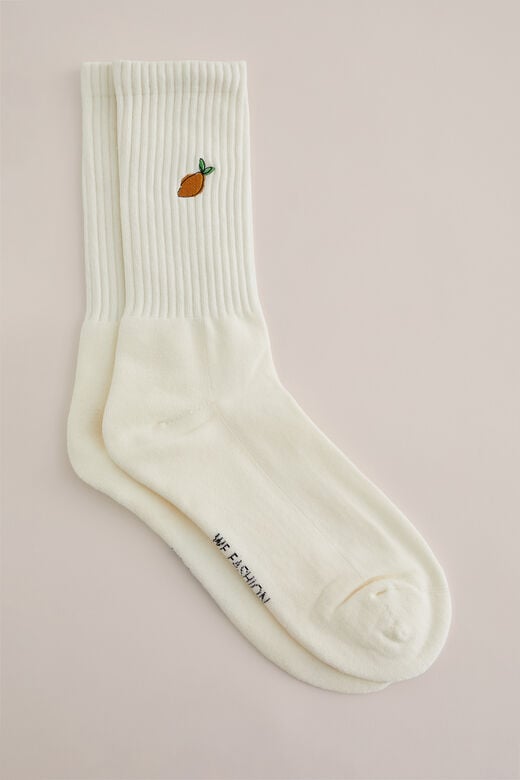 We Fashion Sokken Met Embroidery Gebroken Wit