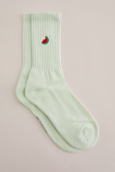 We Fashion Sokken Met Embroidery Pastelgroen