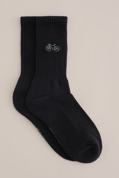 We Fashion Sokken Met Embroidery Zwart