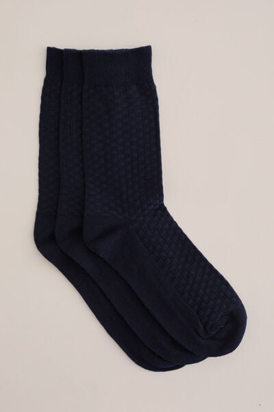 We Fashion Sokken Met Structuur 3-pack Blauw