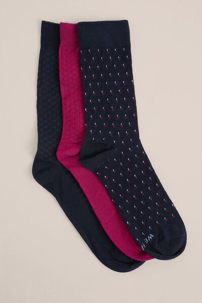 We Fashion Sokken Met Structuur - 3-pack Multikleur