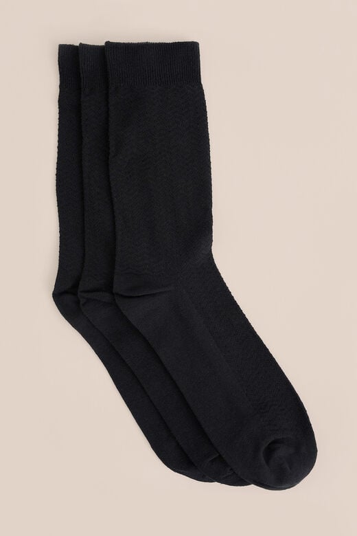 We Fashion Sokken Met Structuur - 3-pack Zwart