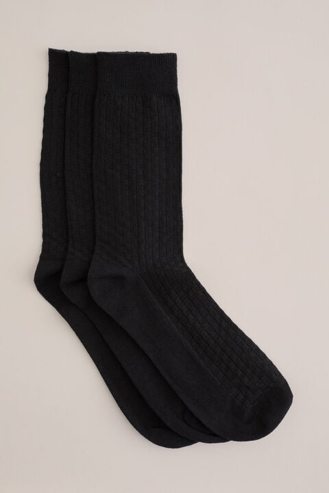 We Fashion Sokken Met Structuur 3-pack Zwart