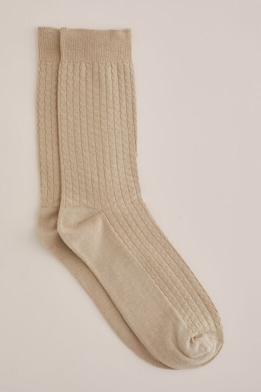 We Fashion Sokken Met Structuur Beige